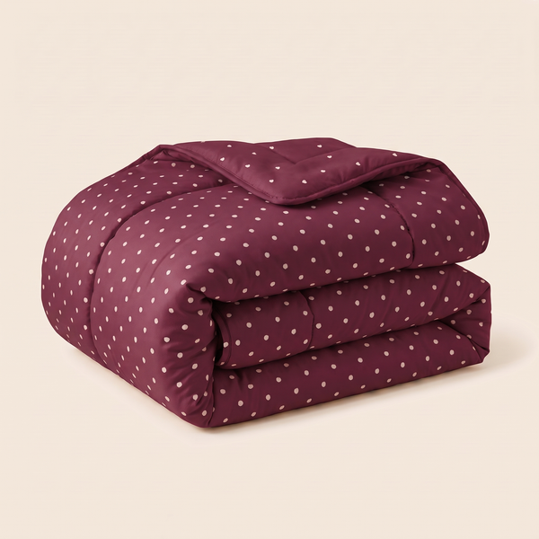 Burgundy Hearts Comforter Set